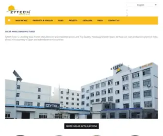Zytech.es(Placas Solares Zytech Solar. Fabricante español de paneles fotovoltáicos) Screenshot