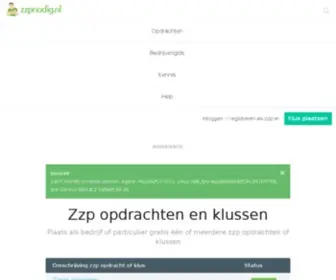 ZZpnodig.nl(ZZP opdrachten en klussen en ZZP bedrijvengids op) Screenshot